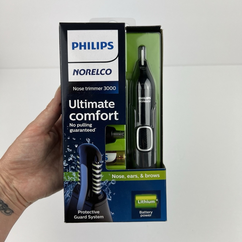 Philips Norelco Nose Trimmer 3000, For Nose, Ears and Eyebrows Black NT3600/42‎